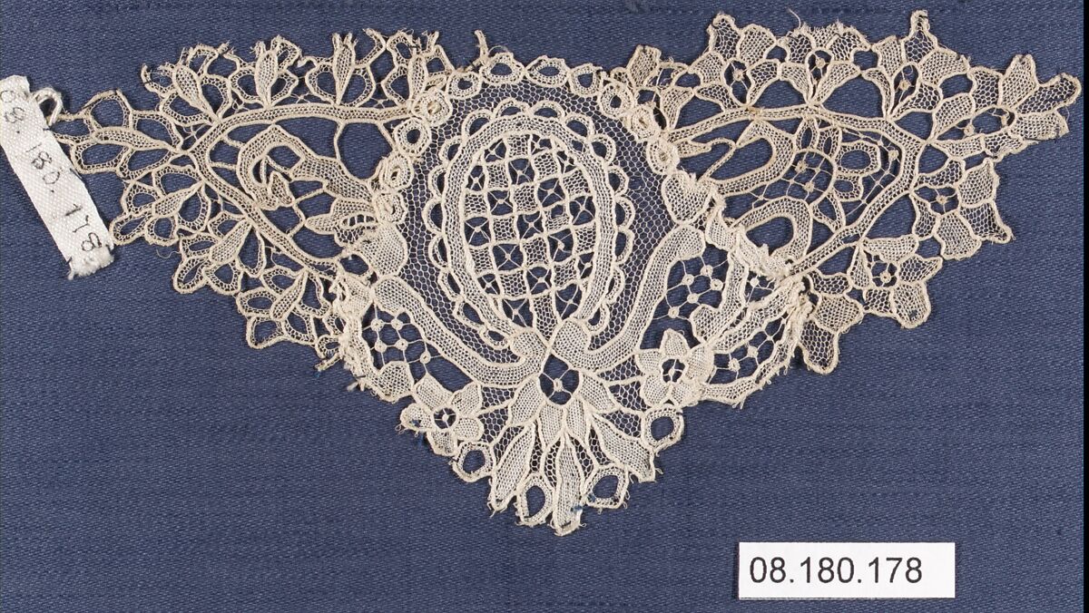 Fragment, Needle lace, Point de Gaze, Belgian