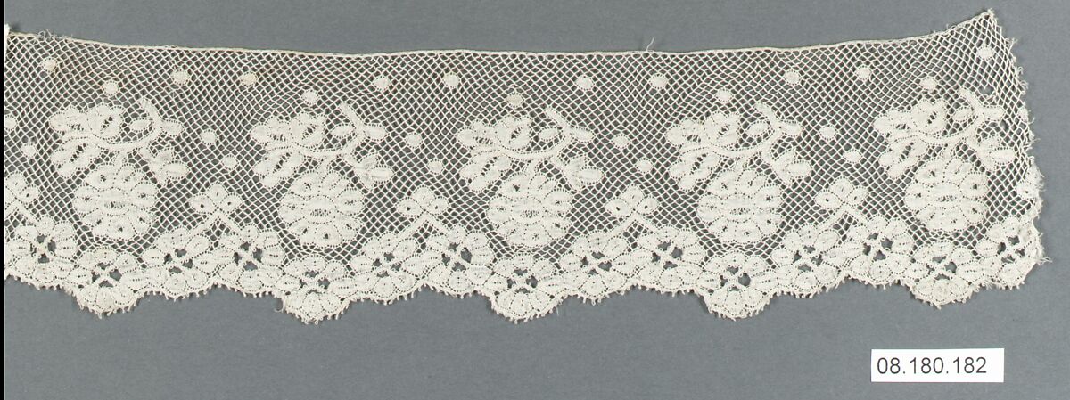 Fragment, Bobbin lace, Flemish, Brussels