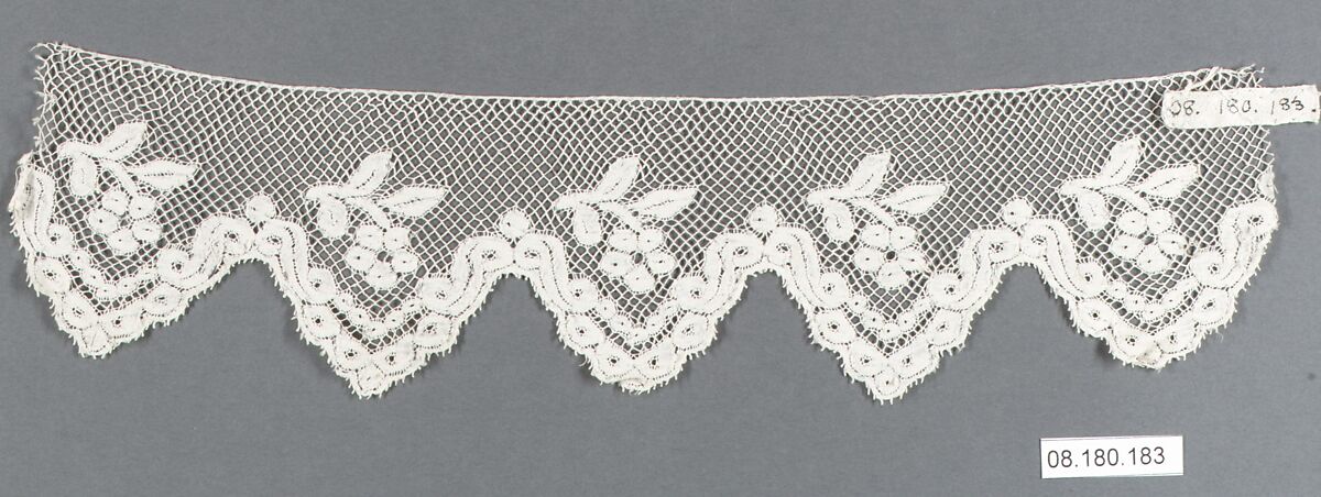 Fragment, Bobbin lace, Flemish, Brussels