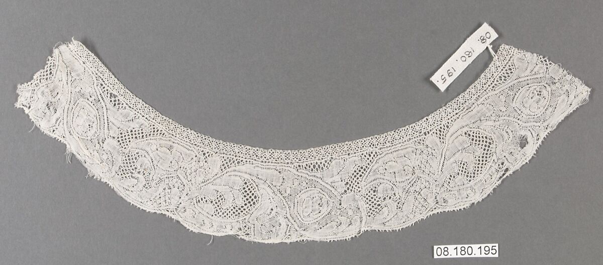 Collar, Bobbin lace, Potten kant, Flemish 