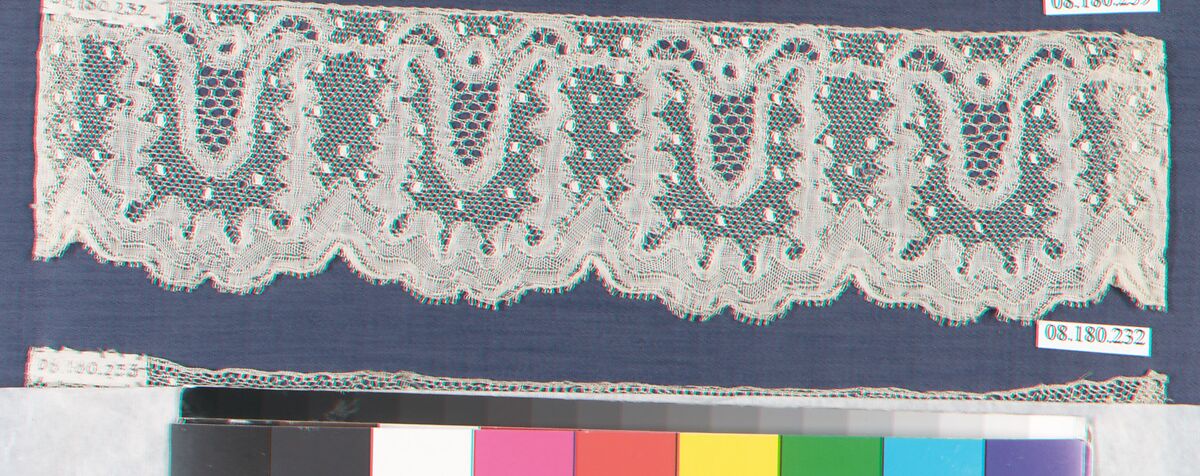 Fragment, Bobbin lace, French, Lille or Arras
