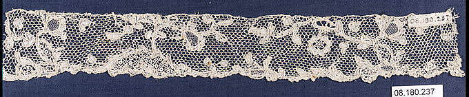 Fragment, Needle lace, point d'Argentan, French 