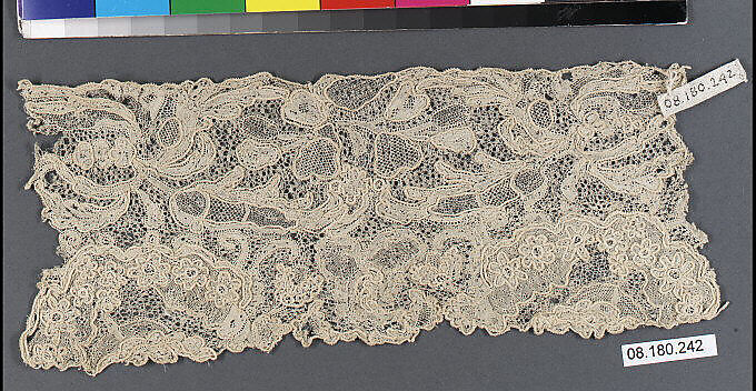 Fragment, Needle lace, point d’Alençon, French 