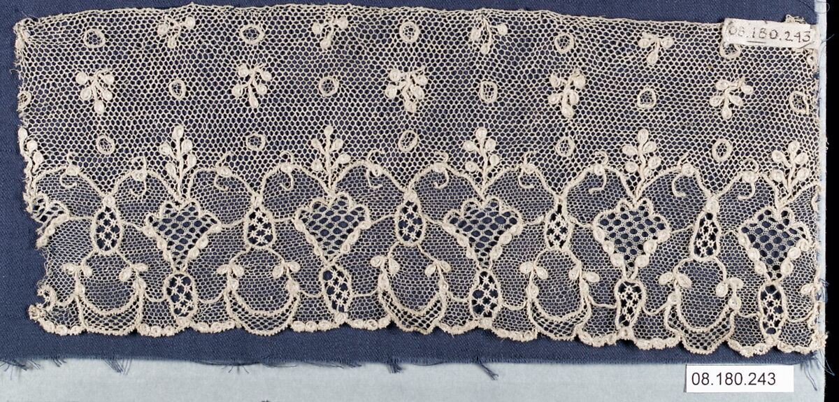 Fragment, Needle lace, point d’Alençon, French