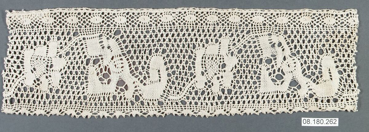 Fragment, Bobbin lace, Point de Paris, French