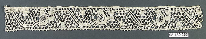 Fragment, Bobbin lace, Point de Paris, French 