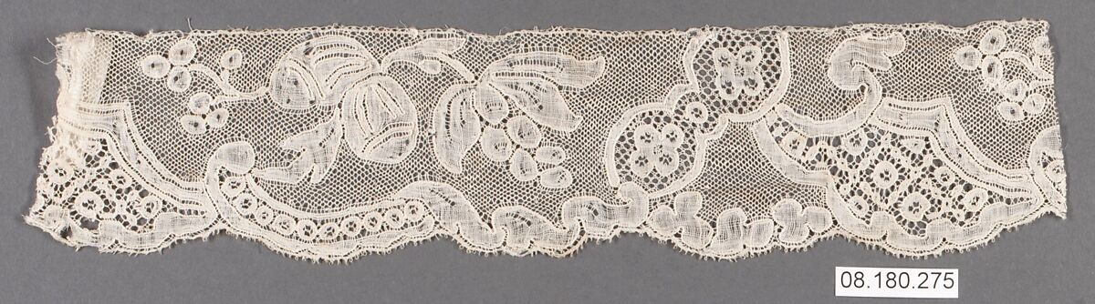 Fragment, Bobbin lace, possibly French