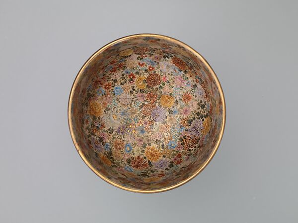 Goblet, Shreve &amp; Company, Silver and Satsuma ware ceramic, American