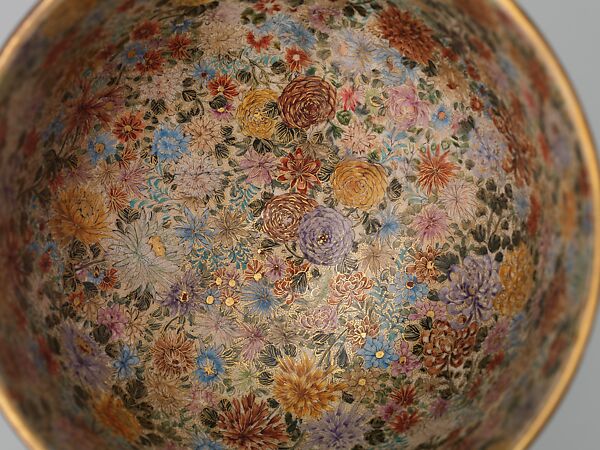 Goblet, Shreve &amp; Company, Silver and Satsuma ware ceramic, American