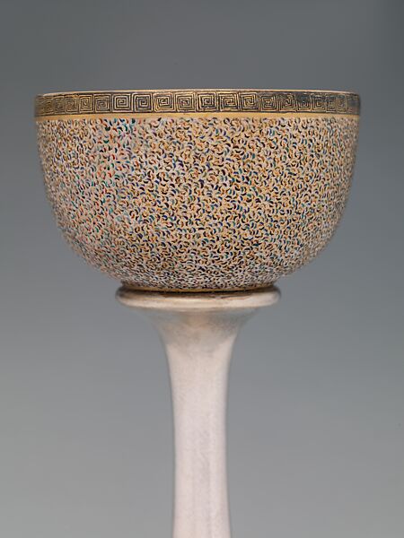 Goblet, Shreve &amp; Company, Silver and Satsuma ware ceramic, American