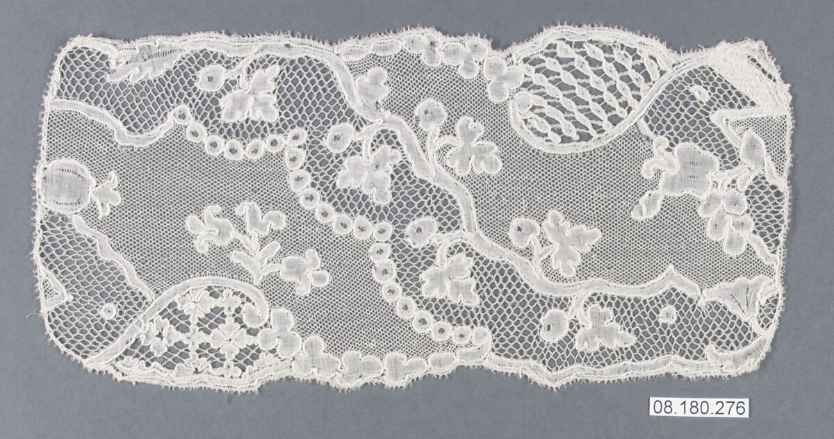 Fragment, Bobbin lace, possibly French