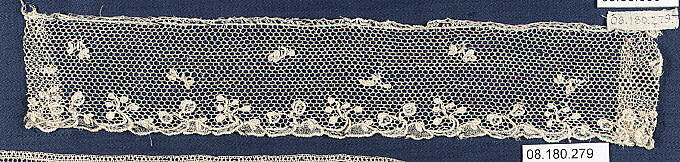 Fragment, Needle lace, point d’Alençon, French 