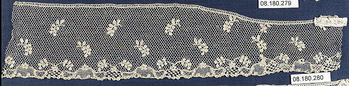 Fragment, Needle lace, point d’Alençon, French 