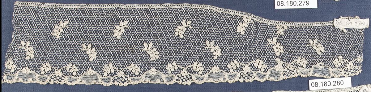 Fragment, Needle lace, point d’Alençon, French