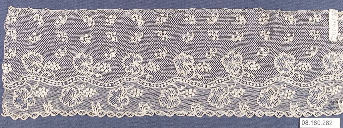 Fragment, Needle lace, point d’Alençon, French