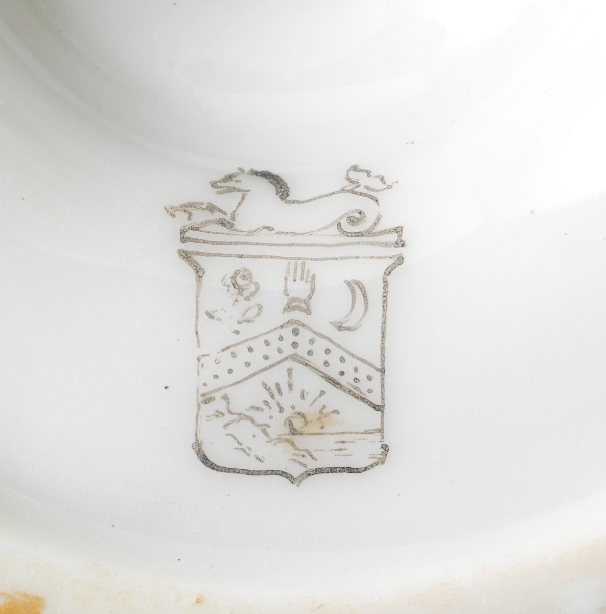 Continental footed porcelain cup, Delaware, Joseph S. Potter (1822–1904), Porcelain with pink ground banded in blue, silver, and gold, the silver banding picked out in black, American