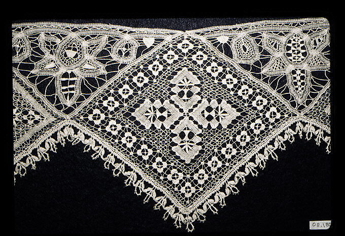 Fragment, Embroidered net, French or German