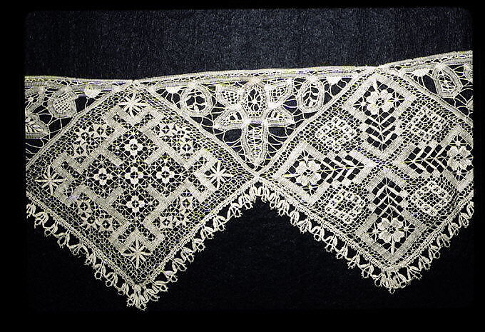 Fragment, Embroidered net, French or German