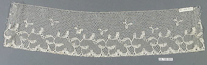 Fragment, Bobbin lace, Point de Paris, French, Cambrai 