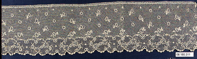 Fragment, Needle lace, point d’Alençon, French 