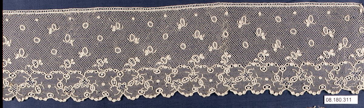 Fragment, Needle lace, point d’Alençon, French