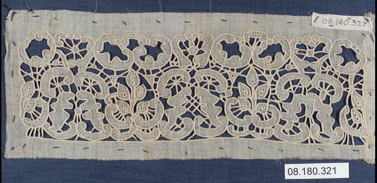 Cuffs (one of a pair), Cutwork, French 