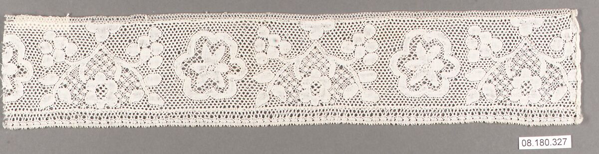 Fragment, Bobbin lace, German, Nuremberg 