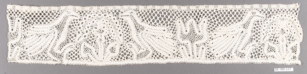 Fragment, Bobbin lace, German, Holstein 