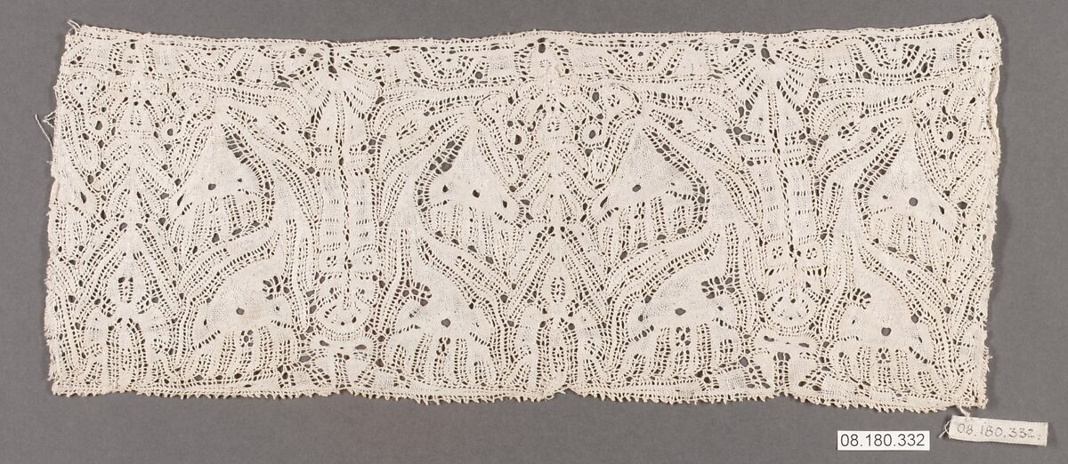 Fragment, Bobbin lace, German, Holstein