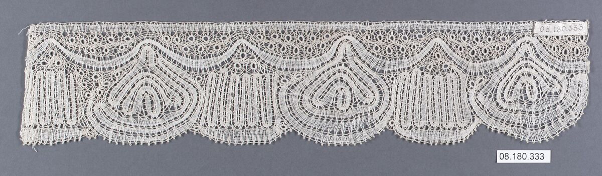 Piece, Bobbin lace, German, Saxony 