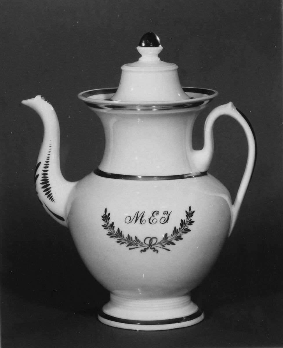 Coffeepot, Manufactured by Tucker Factory (American, 1826–1838), Porcelain, American