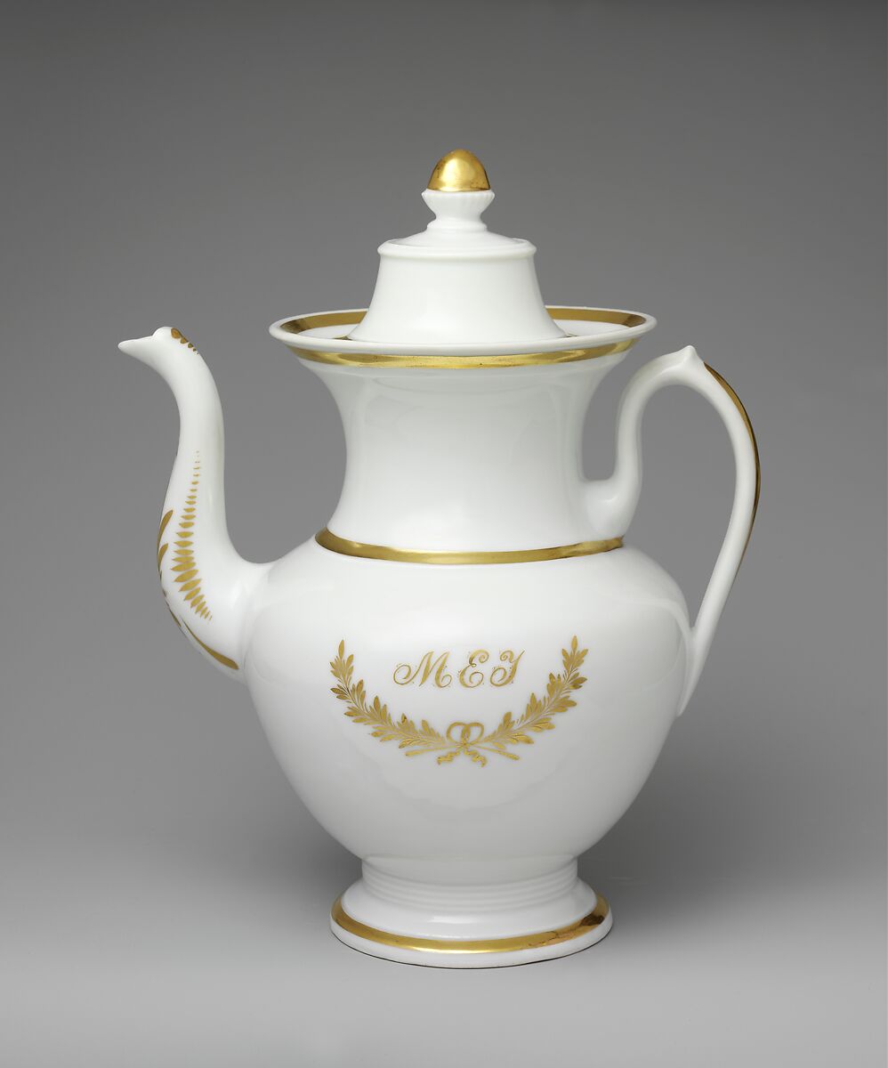 Coffeepot, Manufactured by Tucker Factory (American, 1826–1838), Porcelain, American