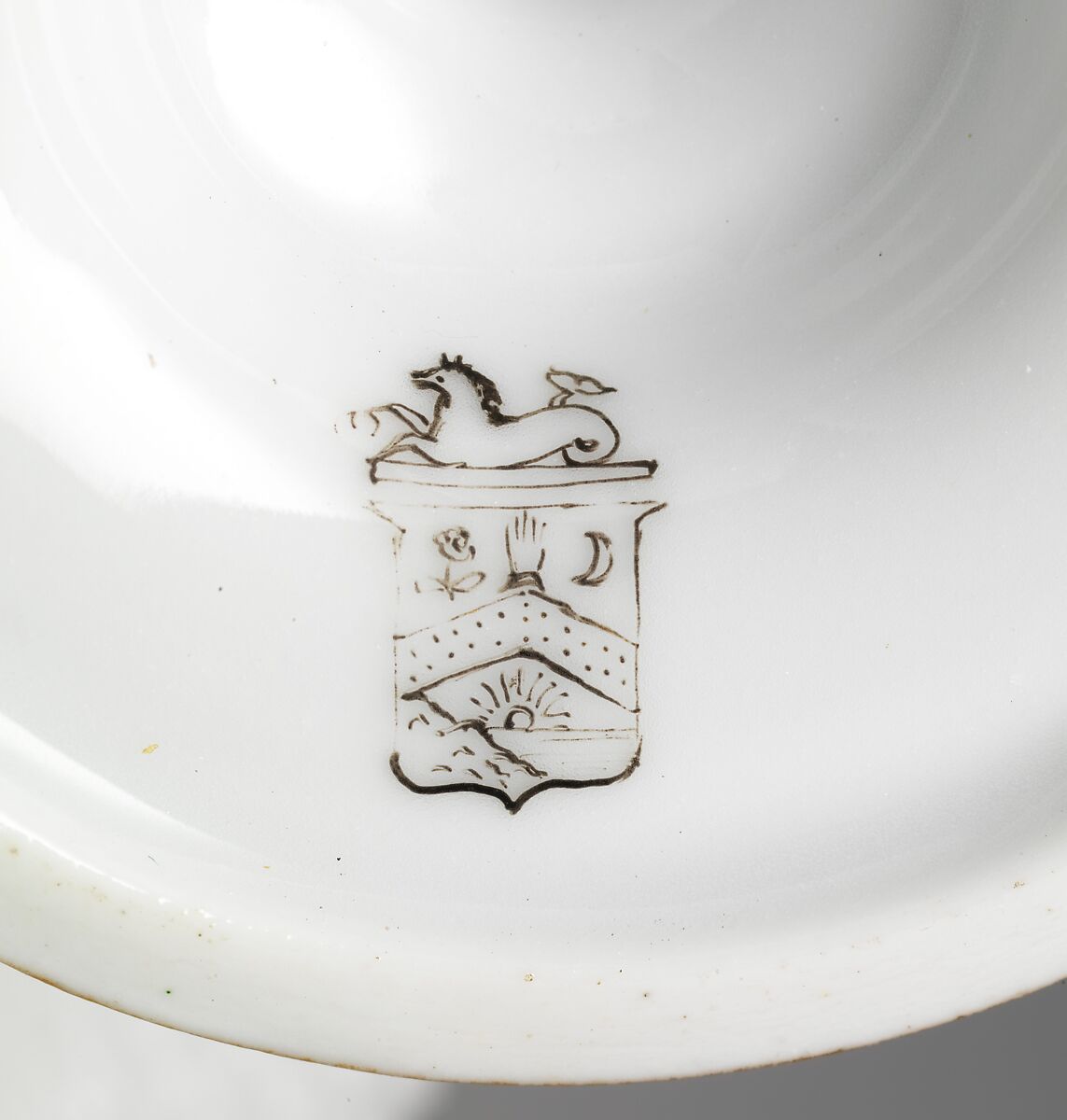 Continental footed porcelain cup, Virginia, Joseph S. Potter (1822–1904), Porcelain with pink ground banded in blue, silver, and gold, the silver banding picked out in black, American