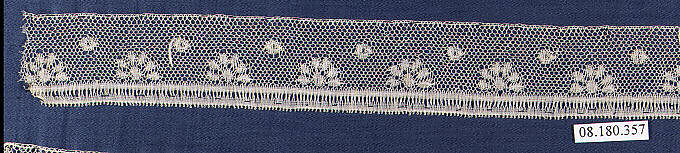 Piece, Bobbin lace, German, Saxony 