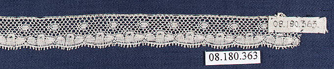 Fragment, Bobbin lace, German, Saxony 