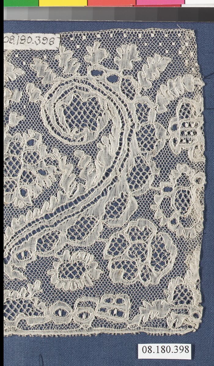 Fragment, Bobbin lace, Dutch, possibly Beveren
