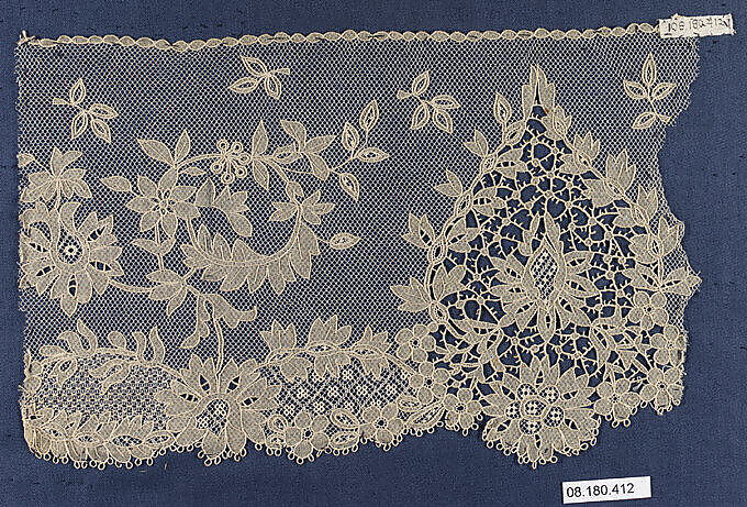 Fragment of Carrickmacross lace, Carrickmacross, Irish 