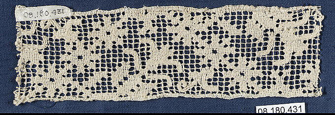 Border, Embroidered net, punto à rammendo, punto à tela, Italian 