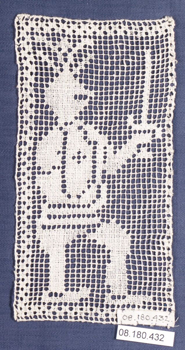 Panel, Embroidered net, Italian
