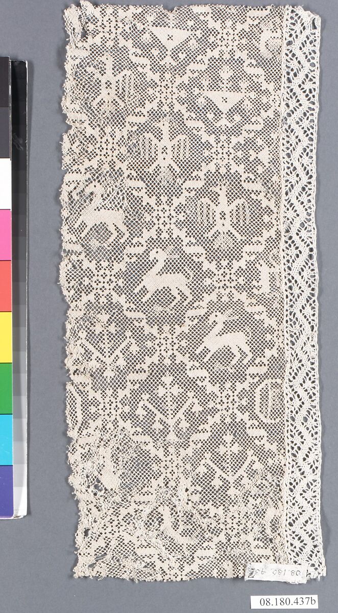 Fragment, Embroidered net, Italian