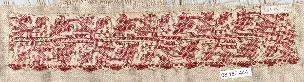 Border, Embroidered net, buratto, Italian