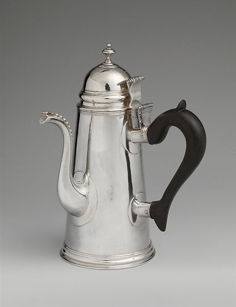 Coffeepot, Marked by H. M., Silver, American 