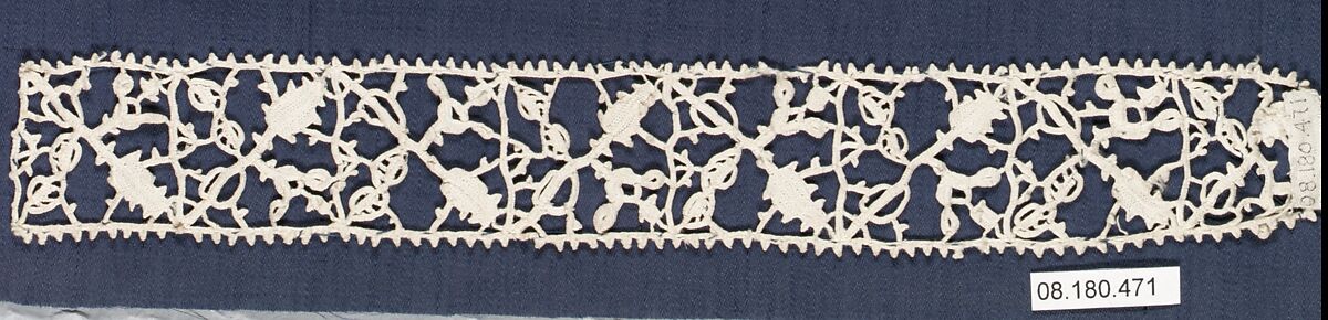 Border, Needle lace, Italian, Siena