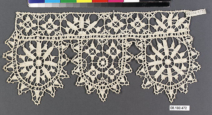 Border, Needle lace, punto in aria, Italian 