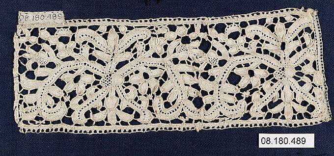 Cuff, Needle lace, Italian, Venice 