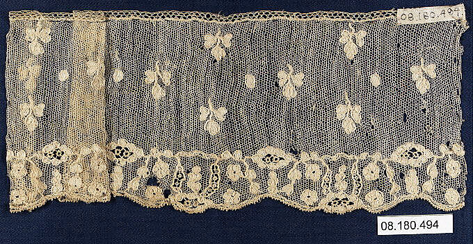 Fragment, Needle lace, Italian, Burano 