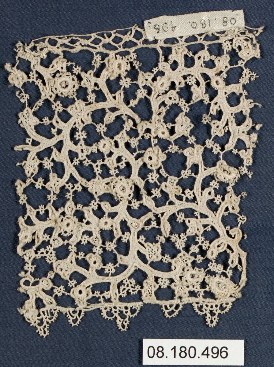 Fragment, Needle lace, Italian, Venice