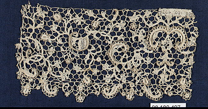 Fragment, Needle lace, Italian, Venice 