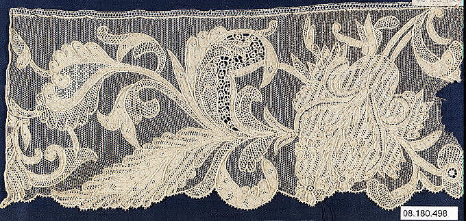 Fragment, Needle lace, Italian, Burano 