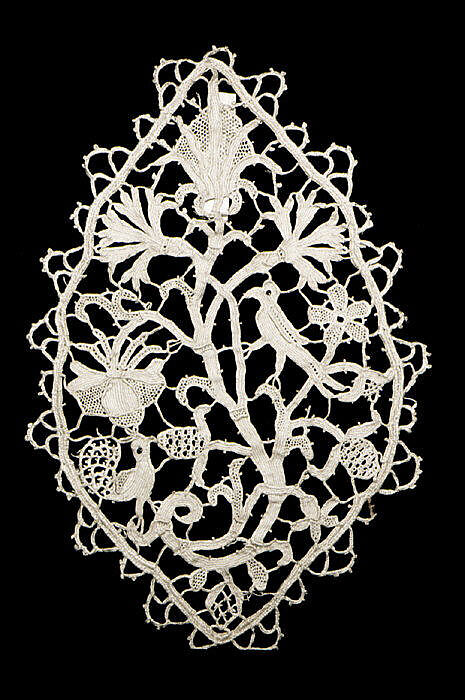 Ornament, Needle lace, punto in aria, Italian 